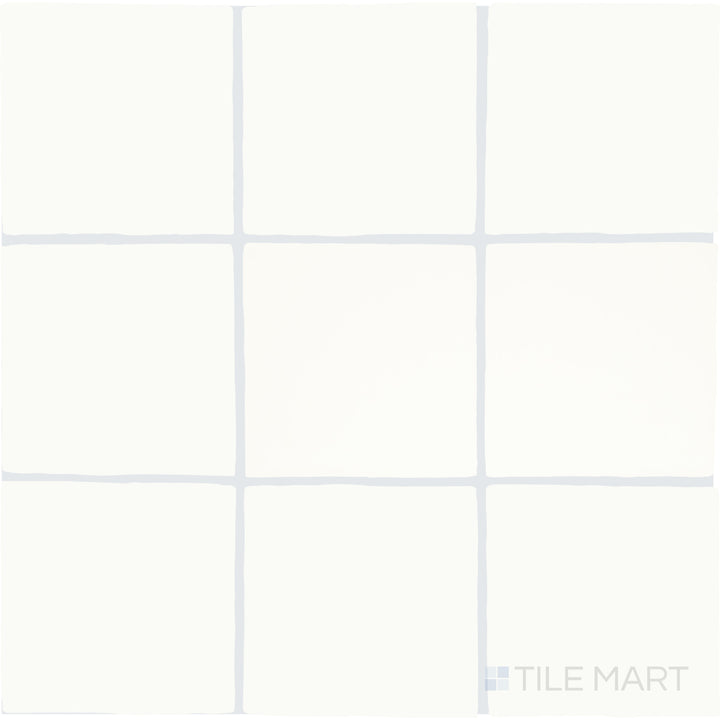 Top-down view of the Farrier Cremello 5x5 satin glazed ceramic tile, showcasing its soft beige tone and smooth satin finish.