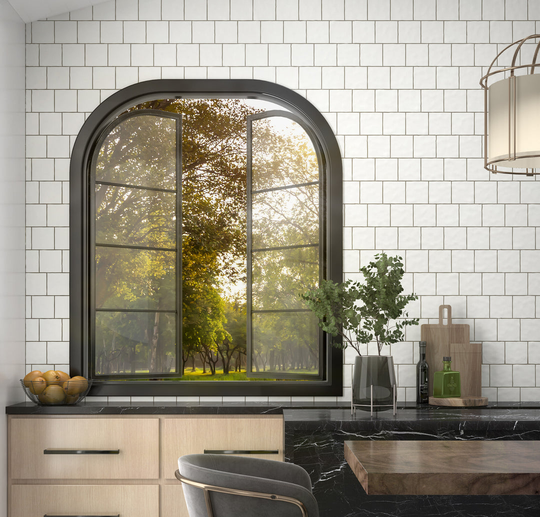 A smooth satin glaze enhances the creamy neutral shade, providing a refined and contemporary look.