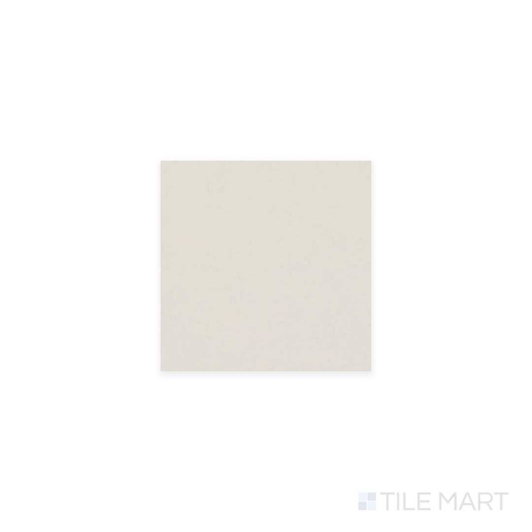 Slanted perspective of Farrier Andalusian Grey 5x5 satin glazed ceramic tile, emphasizing its sophisticated gray shade, smooth satin surface, and structured square design.  