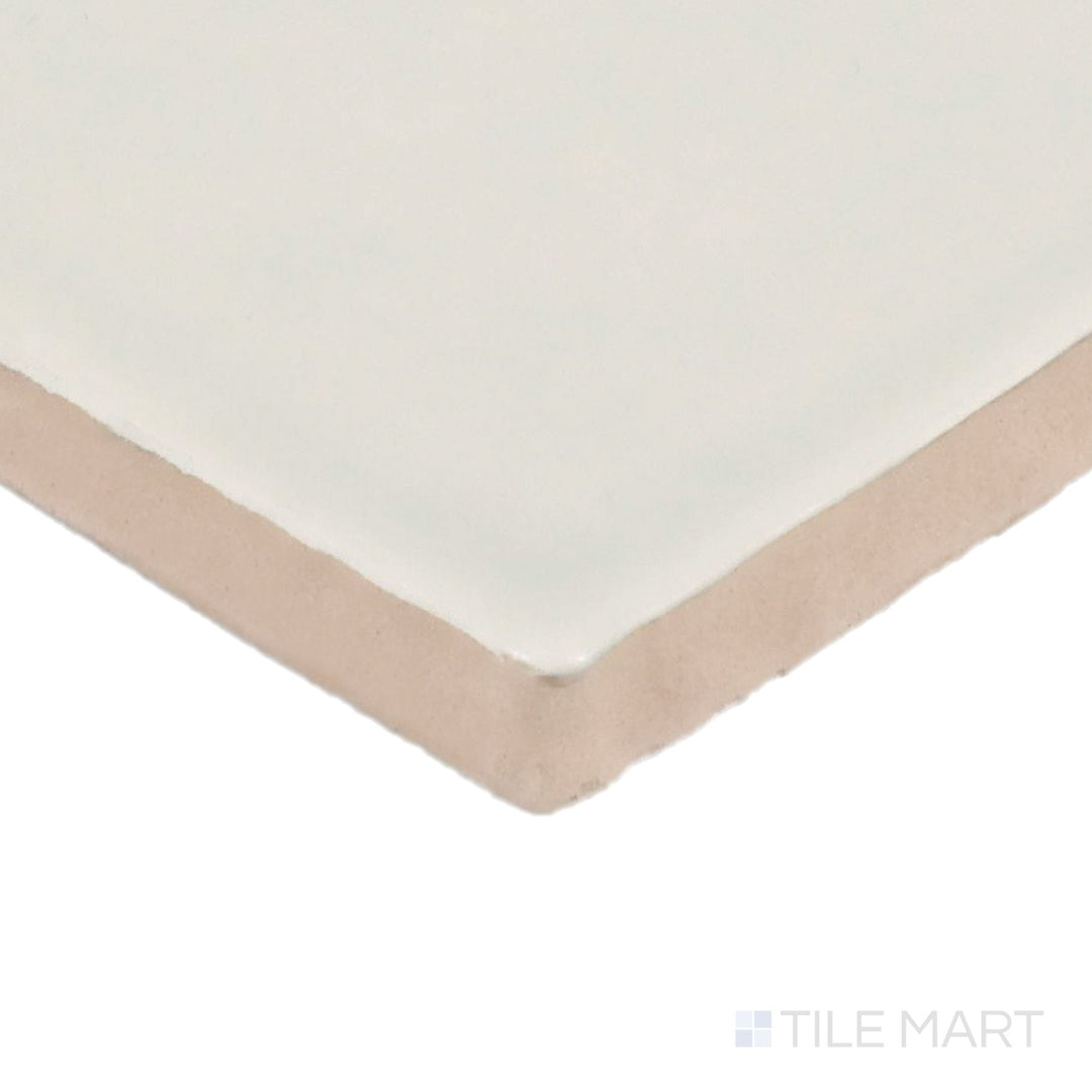 Angled close-up of Farrier Andalusian Grey 5X5 Satin Glazed Ceramic Tile, showcasing its cool grey hues with a sleek satin surface.