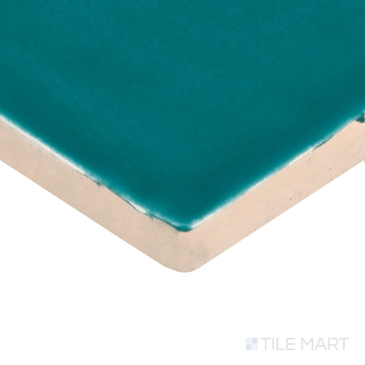 Corner angle of Farrier Blue Roan 5X5 Satin Glazed Ceramic Tile, emphasizing its rich blue-grey tones with a contemporary satin surface.