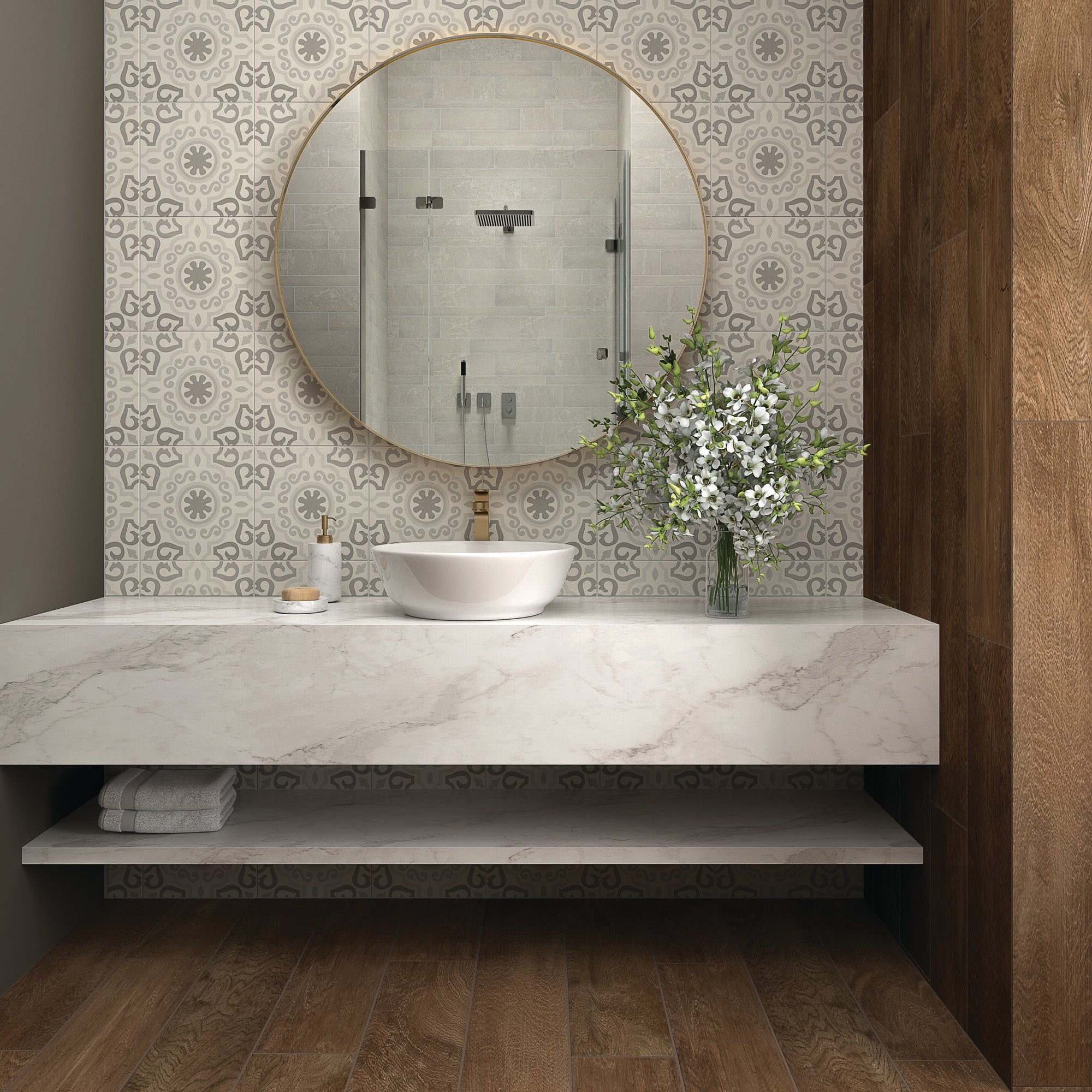 Memoir Crystal Grey 12X12 Matte Glazed Ceramic | Tilemart