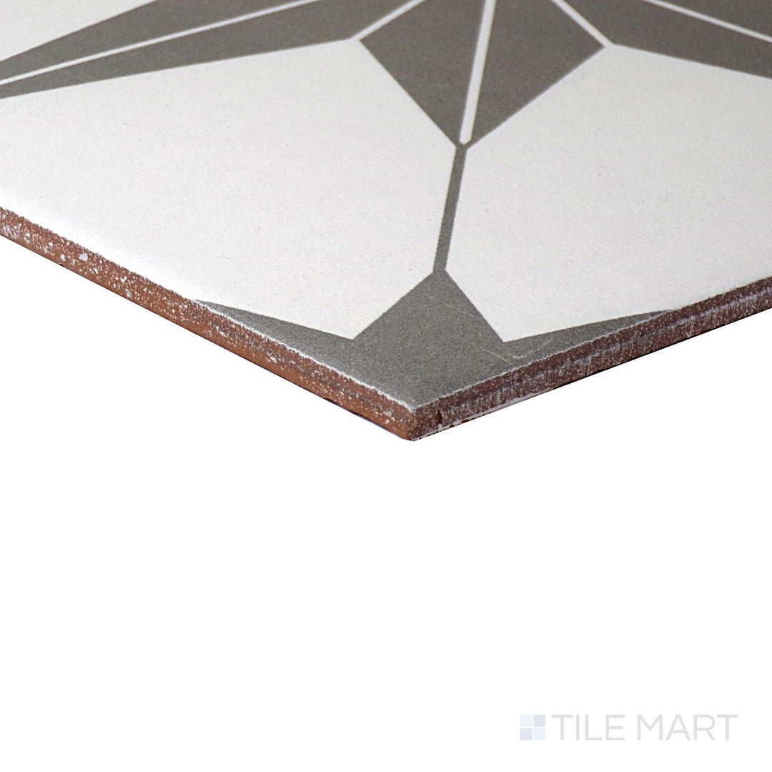 Corner angle of Memoir Jewel Black 12X12 Matte Glazed Ceramic Tile, emphasizing its rich black tones with a smooth, velvety matte texture.