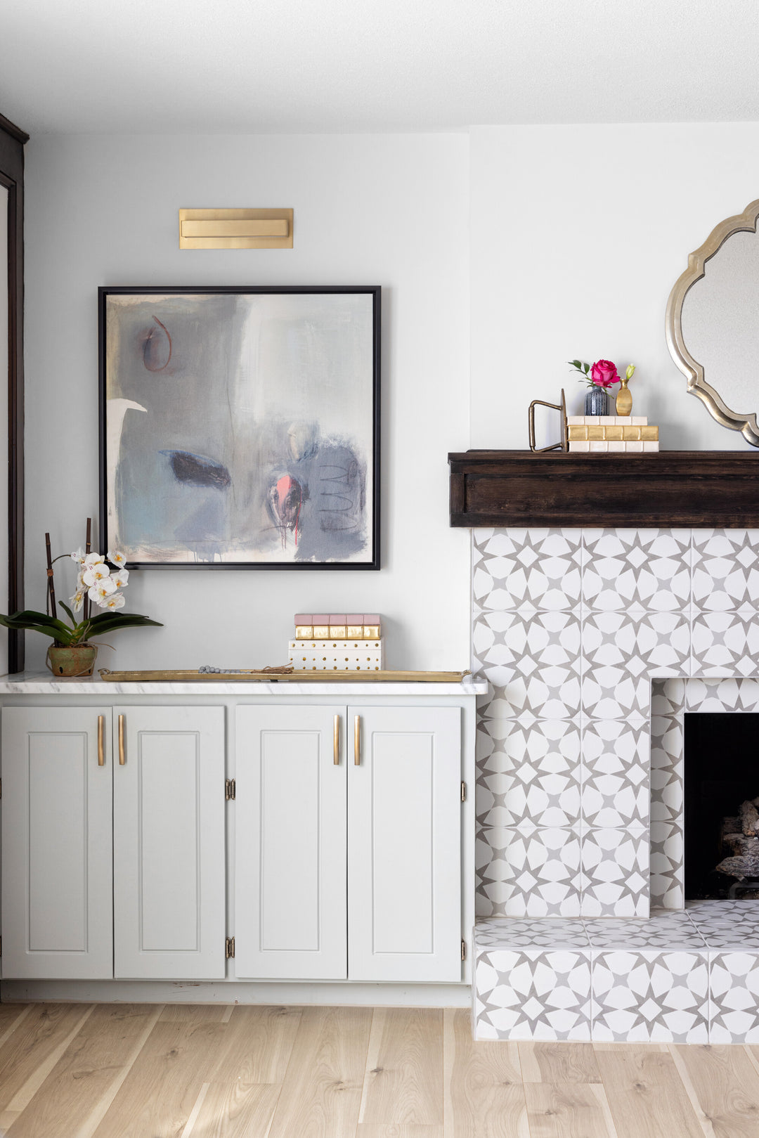 Memoir Cosmo Grey 12x12 matte glazed ceramic tile displayed in a modern setting, highlighting its soft grey hue and minimalist matte surface.