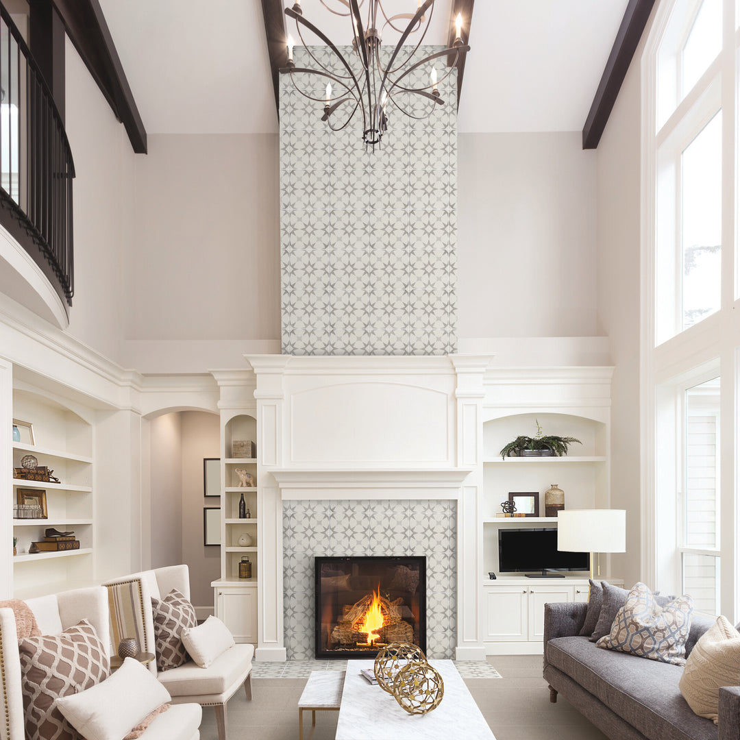 Capturing a minimalist aesthetic, the Memoir Cosmo Grey 12x12 matte glazed ceramic tile showcases a soft, uniform grey tone and a smooth, non-reflective finish.