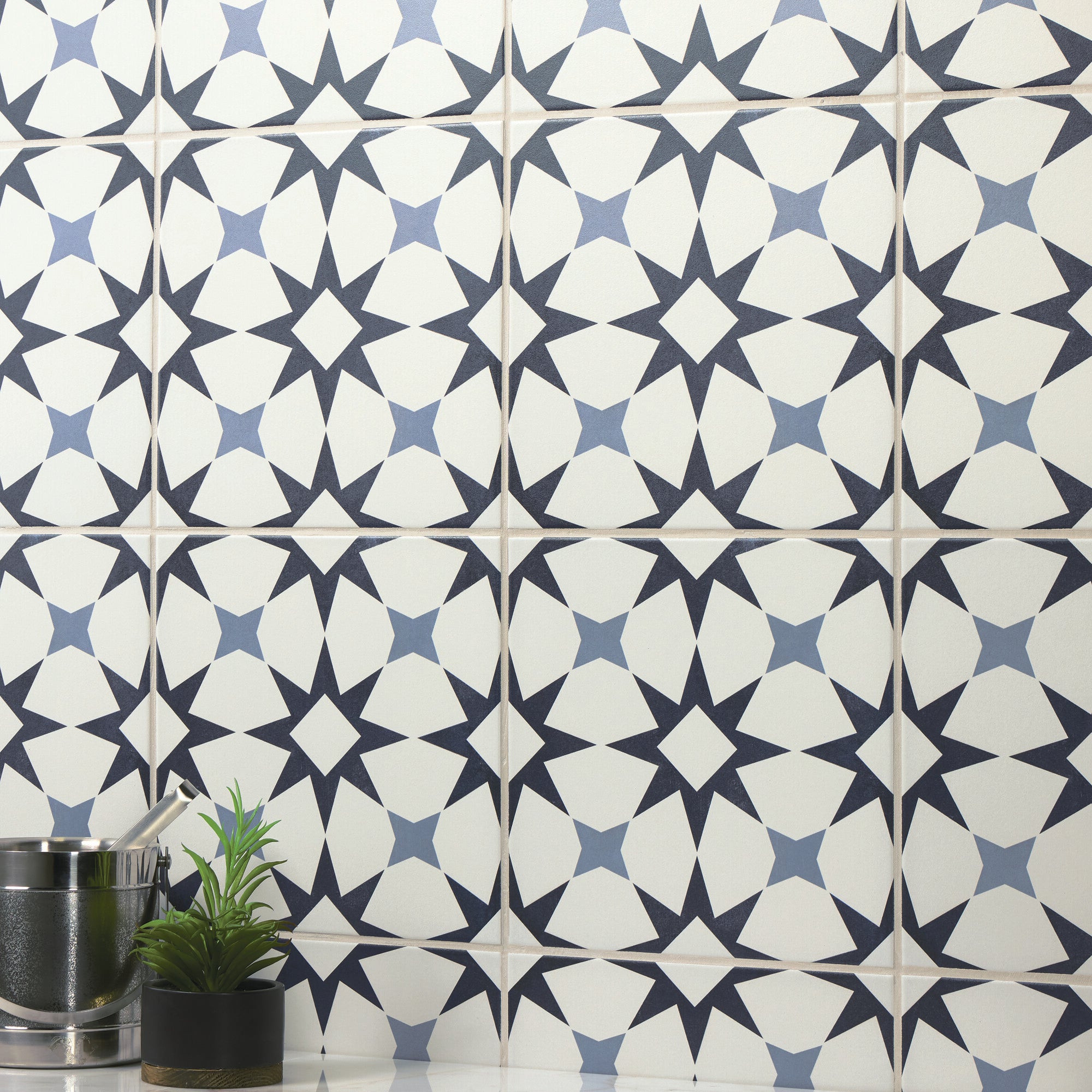 Memoir Cosmo Blue 12X12 Matte Glazed Ceramic | Tilemart