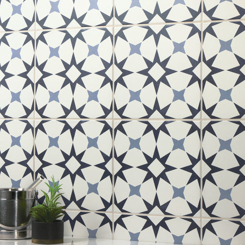 Memoir Cosmo Blue 12X12 Matte Glazed Ceramic Tile
