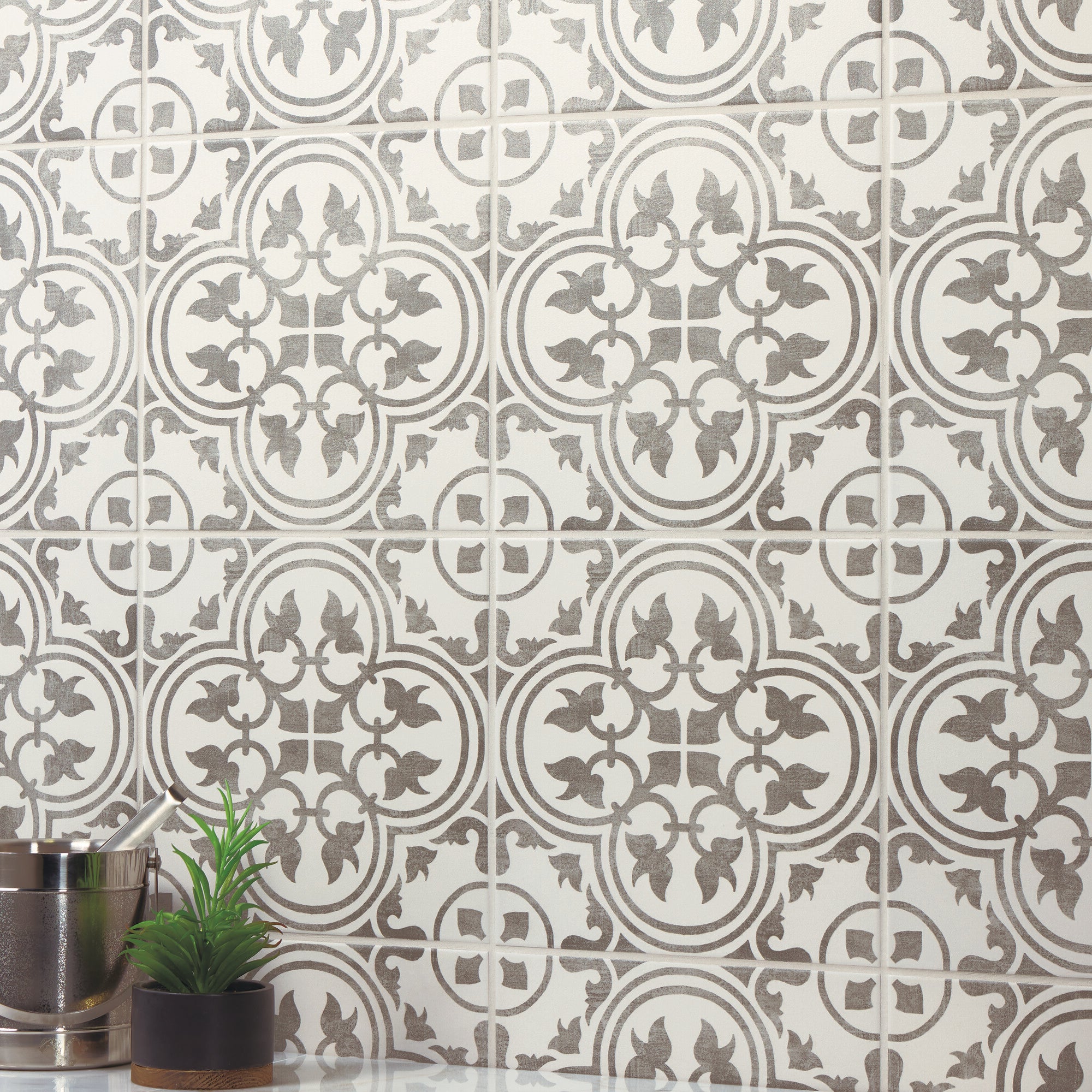 Memoir Petal Grey 12X12 Matte Glazed Ceramic Tile | Tilemart