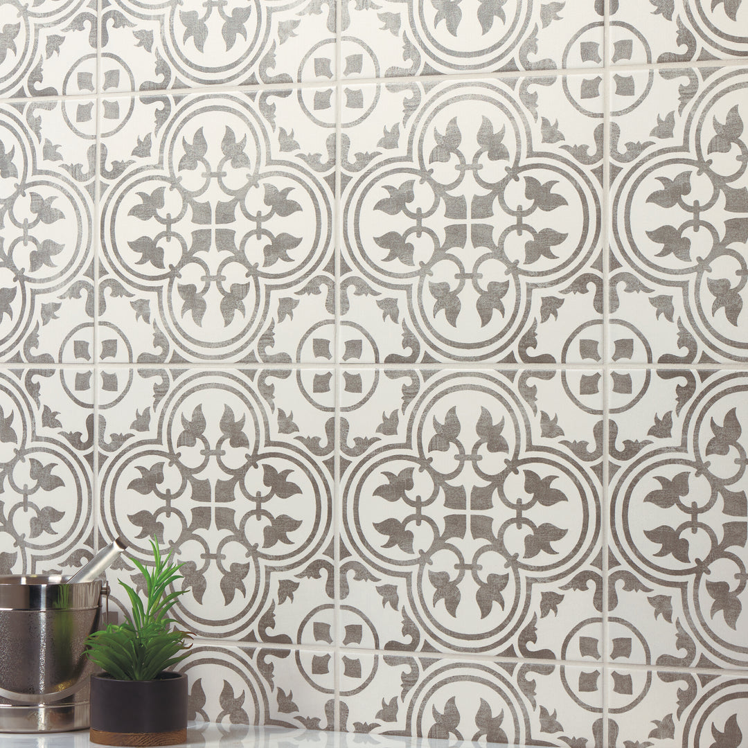 A soft grey hue with a matte finish creates a subtle, textured look with a sophisticated edge.