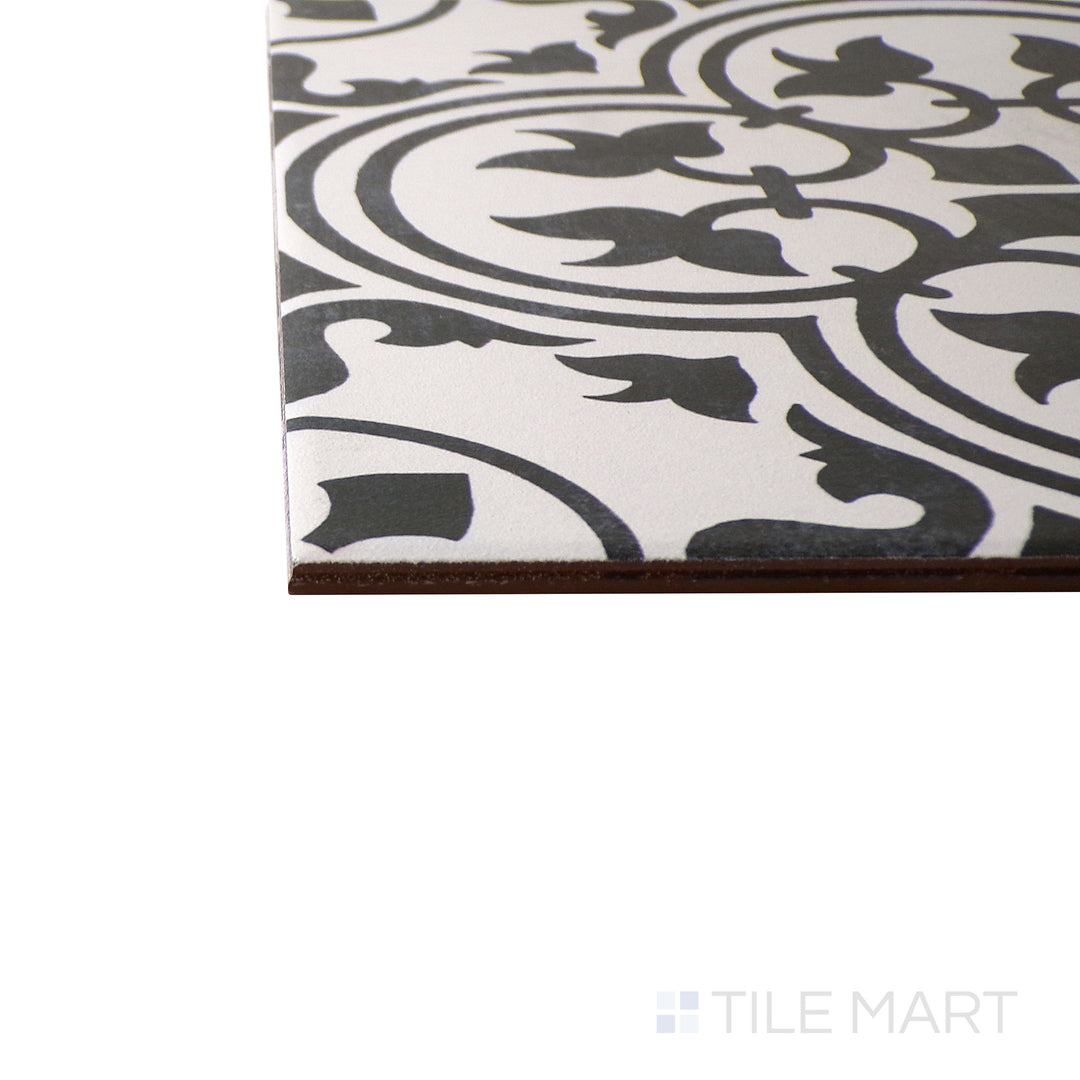Memoir Ceramic Floor Tile 12X12 Petal Black Matte