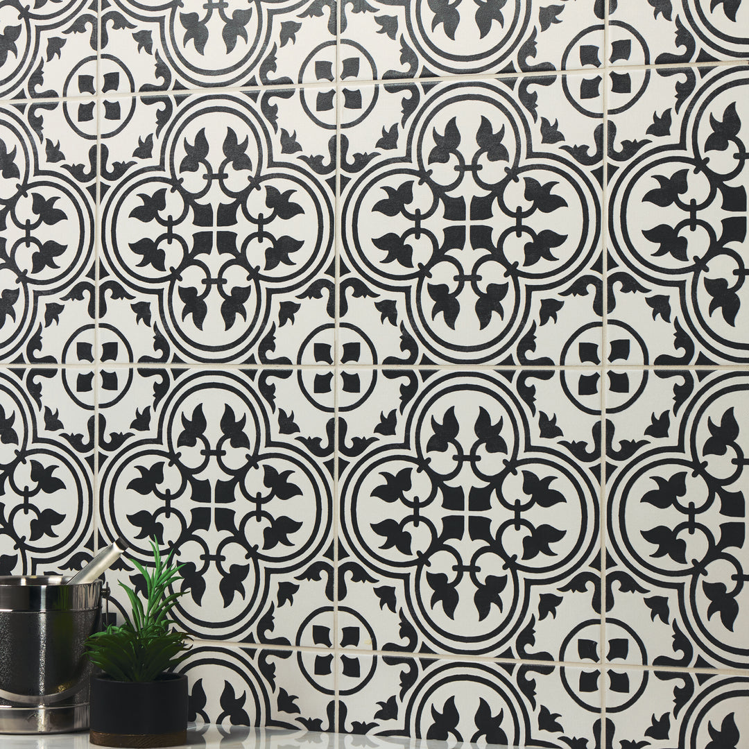 A deep black surface with a matte glaze delivers a bold and sleek design with timeless appeal.