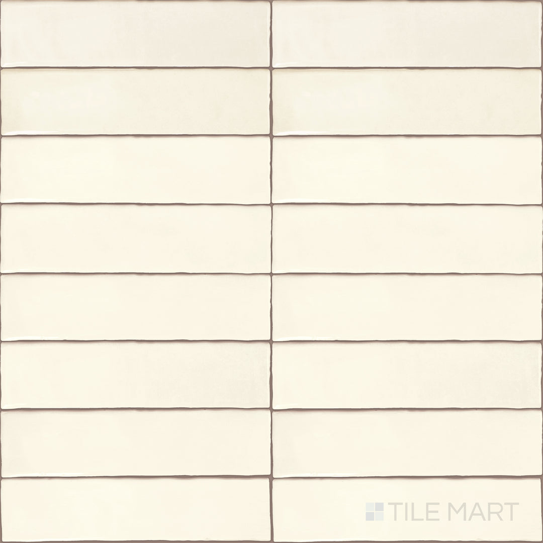 An overview of Mesmerist Spirit 3x12 glossy glazed ceramic tiles, displaying their sleek finish and vibrant color.