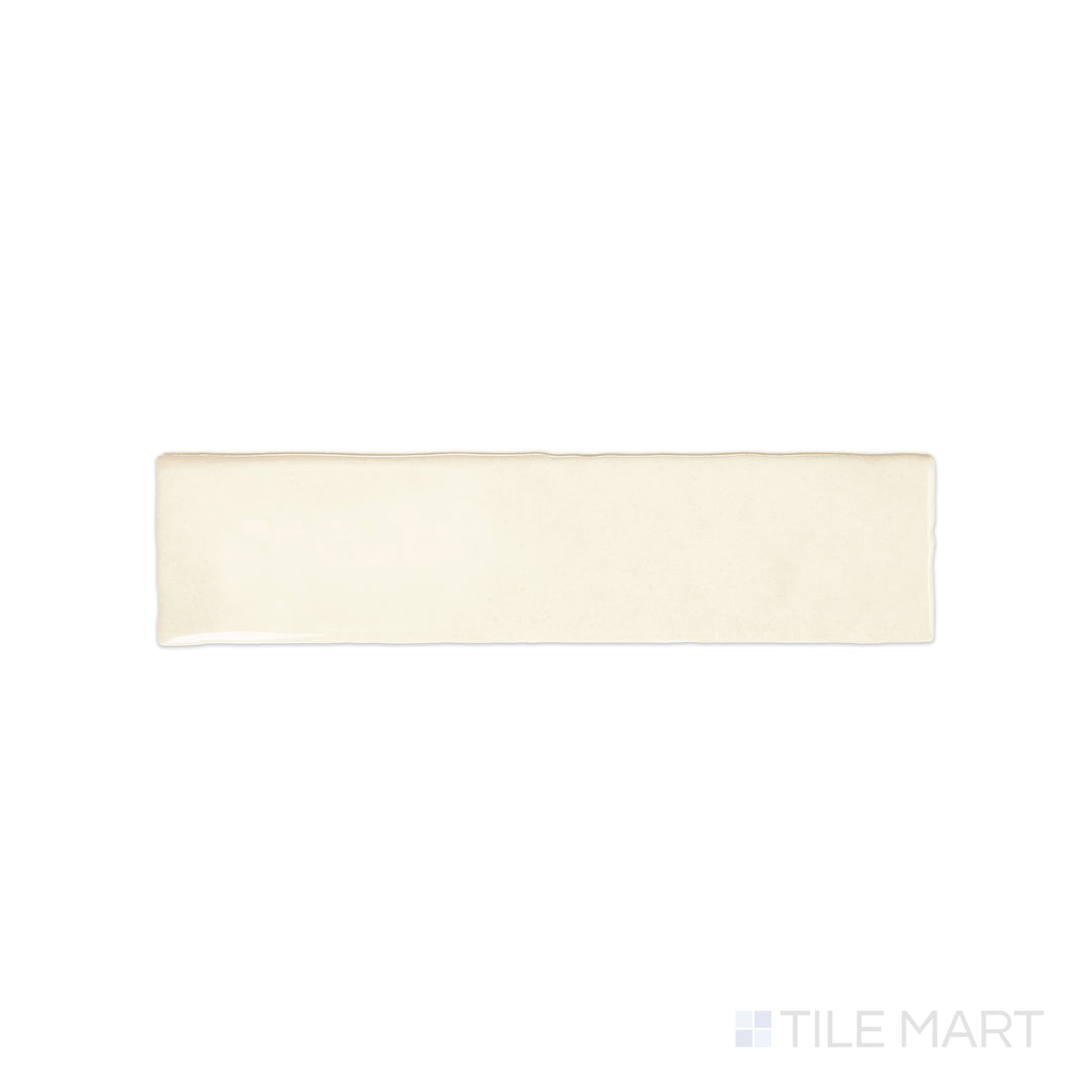 The overhead perspective features the Mesmerist Spirit 3x12 glossy glazed ceramic tile, displaying a rich, reflective surface and sleek design, ideal for contemporary and modern interiors.