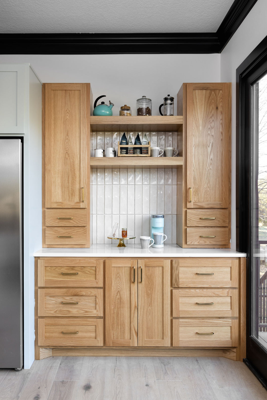 A sleek 3x12 format with a glossy glaze delivers a polished and contemporary aesthetic.