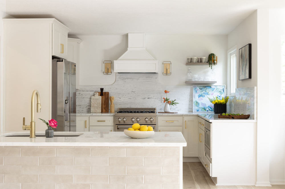 Vibrant tones with a glossy finish in a 3x12 design create a dynamic and modern appeal.