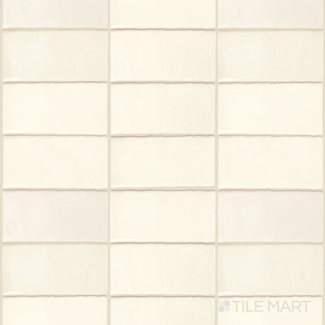 An overview of Mesmerist Spirit 3x6 glossy glazed ceramic tiles, displaying their compact format and smooth reflective surface.