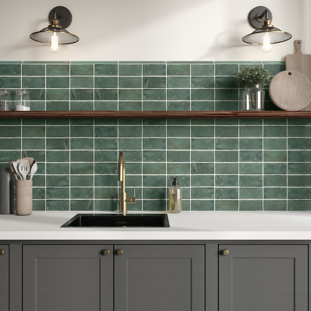 Roomscene highlighting Mesmerist Allure 3X6 Glossy Glazed Ceramic, offering a delicate balance of charm and sophistication.