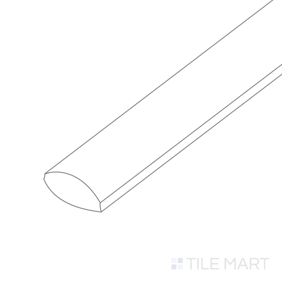 Captured from above, the Mesmerist Spirit 0.5x12 glossy glazed ceramic jolly tile presents a slim, polished surface with a glossy finish, perfect for detailed edging and trim applications.