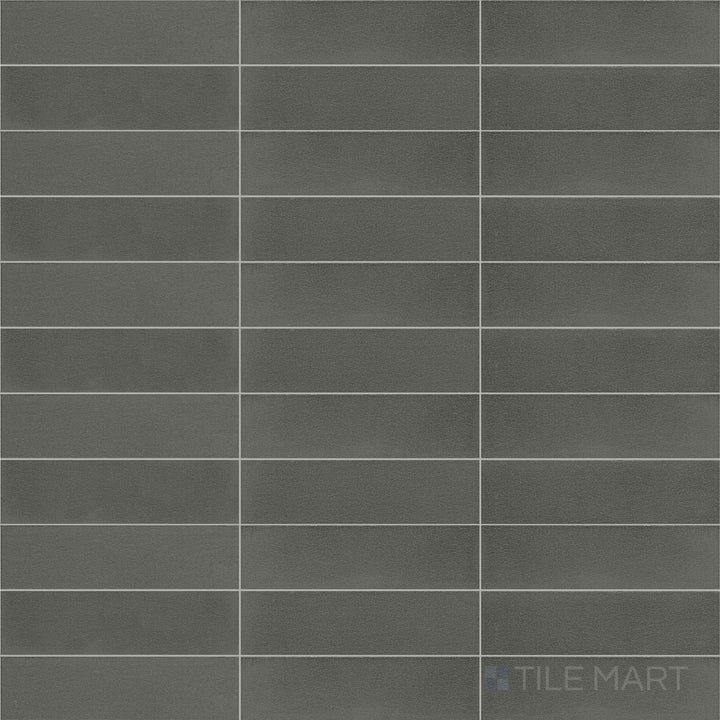 Flat-lay image of Inyo Olive 2X8 Satin Glazed Ceramic, highlighting its muted green shade and velvety satin glaze.