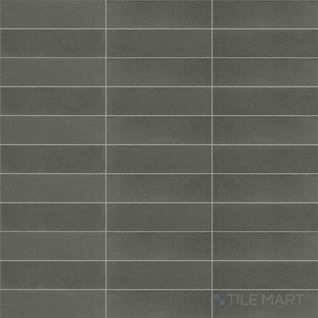 Flat-lay image of Inyo Olive 2X8 Satin Glazed Ceramic, highlighting its muted green shade and velvety satin glaze.