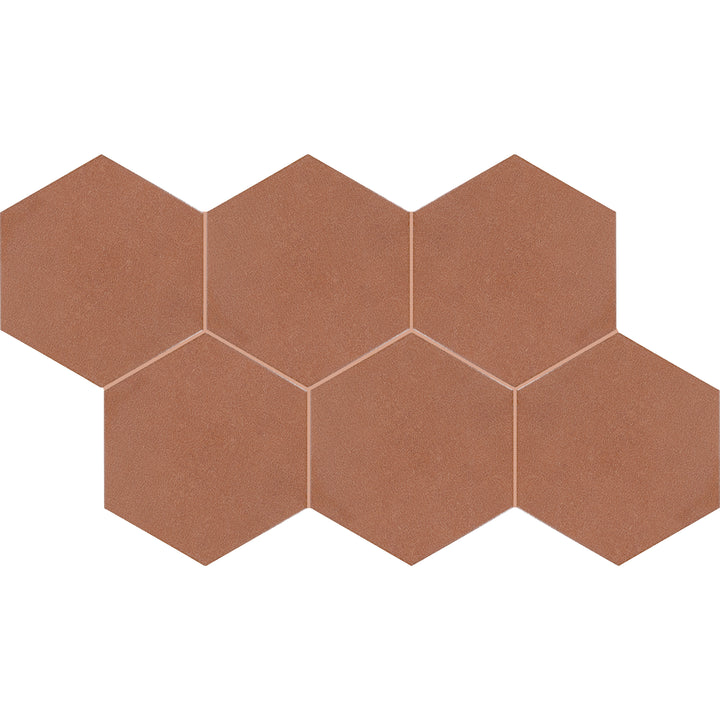 Inyo Floor Tile 8" Hex Ember Satin