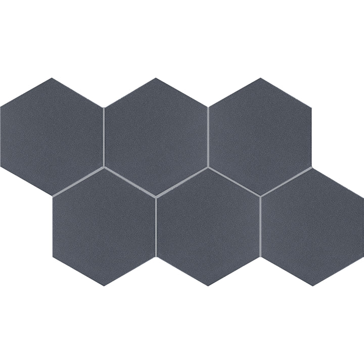 Inyo Floor Tile 8" Hex Indigo Satin