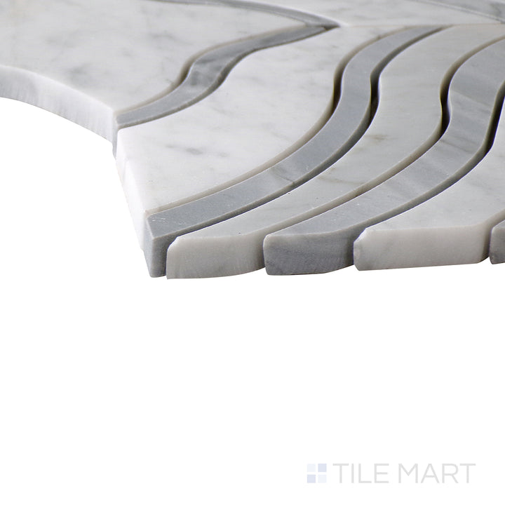 Lavaliere Natural Stone Mosaic 11X11 Carrara White/Bardiglio Polished