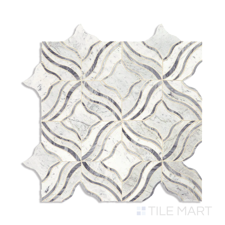 Lavaliere Natural Stone Mosaic 11X11 Carrara White/Bardiglio Polished