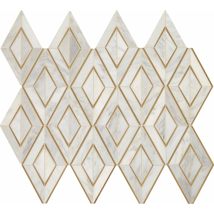Lavaliere Natural Stone Mosaic 12X10 First Snow Elegance/Brass Polished