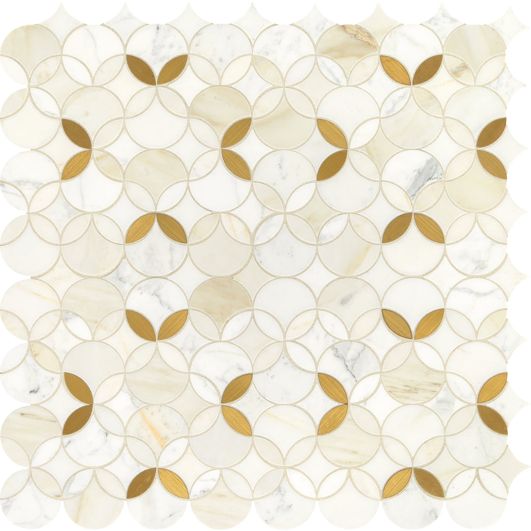 Lavaliere Natural Stone Mosaic 12X12 Calacatta Gold/ Brass Polished