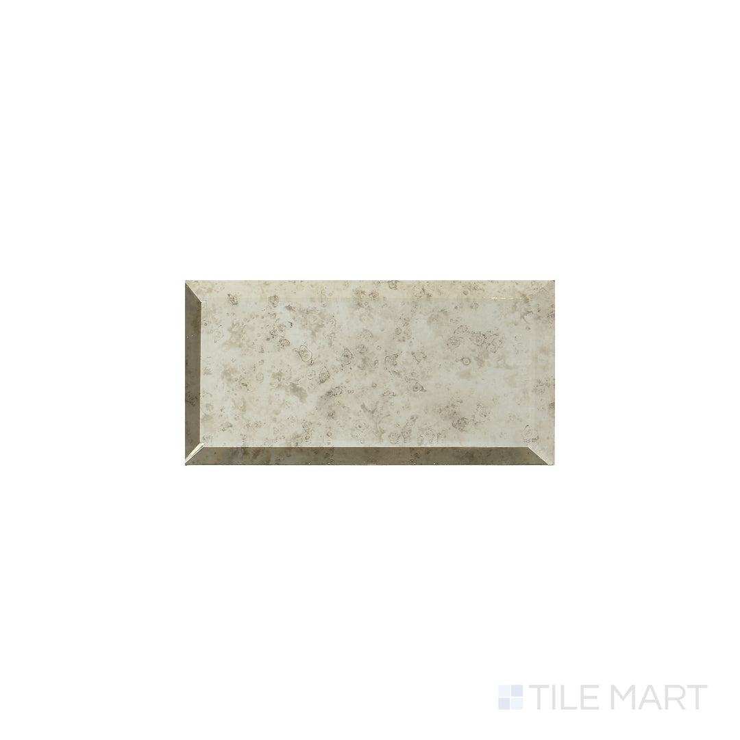 Angled shot of Lavaliere Antique Mirror bevel polished mosaic, featuring a sophisticated reflective surface, elegant beveled edges, and a polished mirror-like shine.  