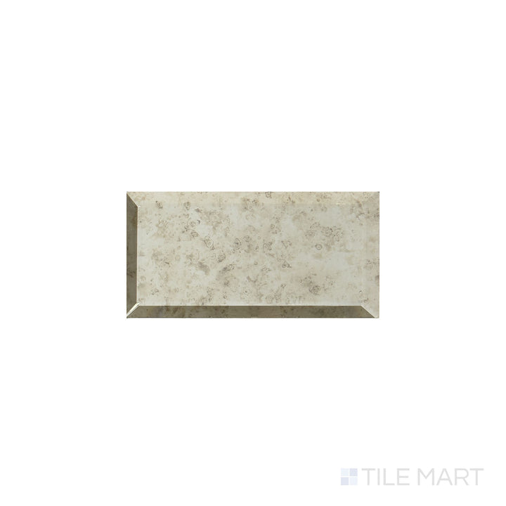 Angled shot of Lavaliere Antique Mirror bevel polished mosaic, featuring a sophisticated reflective surface, elegant beveled edges, and a polished mirror-like shine.  