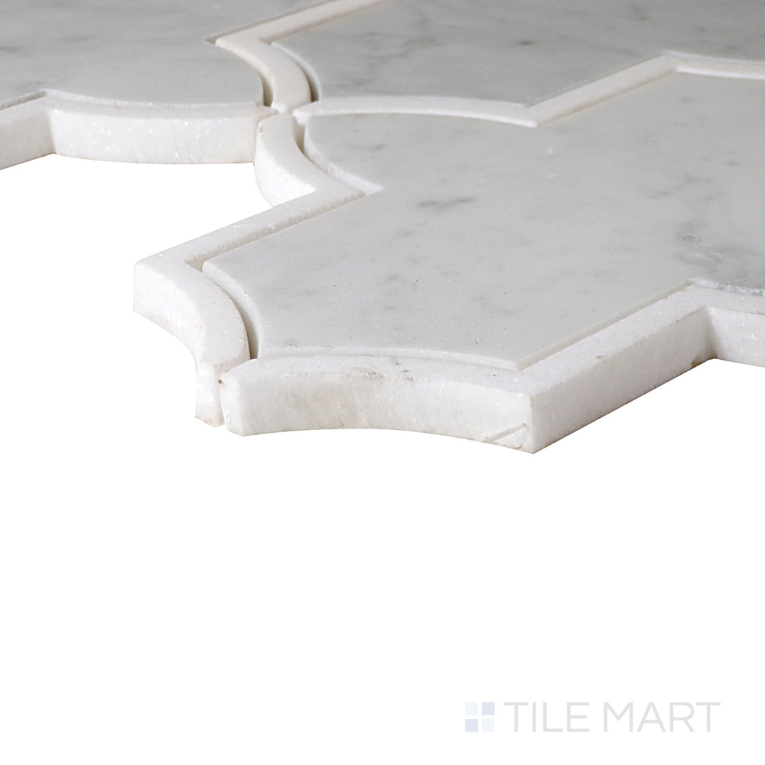 Lavaliere Natural Stone Mosaic 13X12 Carrara White/Thassos White Polished