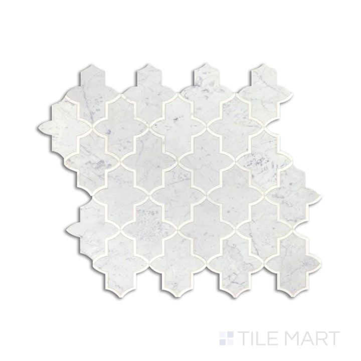 Lavaliere Natural Stone Mosaic 13X12 Carrara White/Thassos White Polished