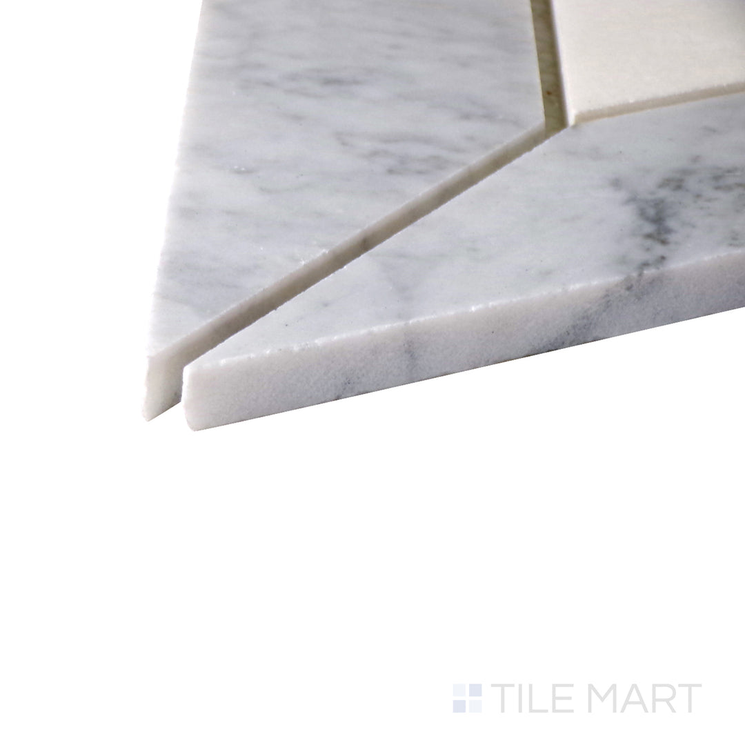 Lavaliere Natural Stone Mosaic 18X10 Carrara White/Thassos White Honed