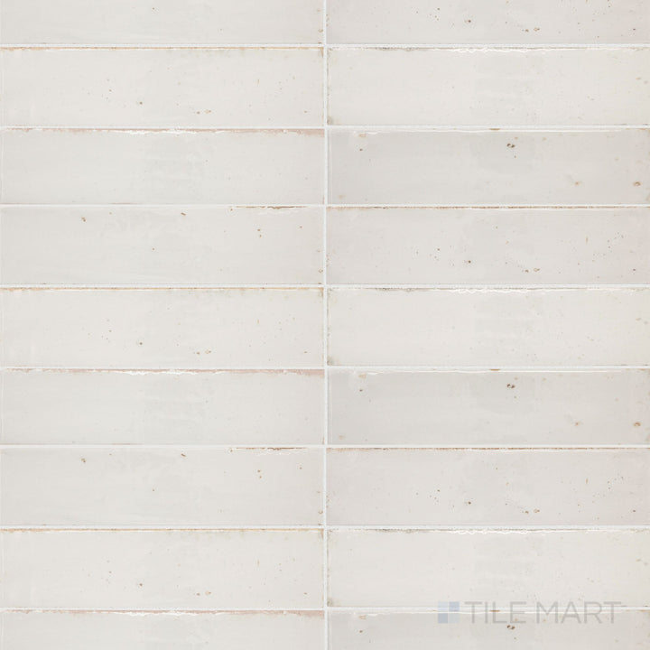 Top-down view of Remedy Elixir 2X10 Glossy Glazed Porcelain, displaying its sleek surface and refined glossy finish.