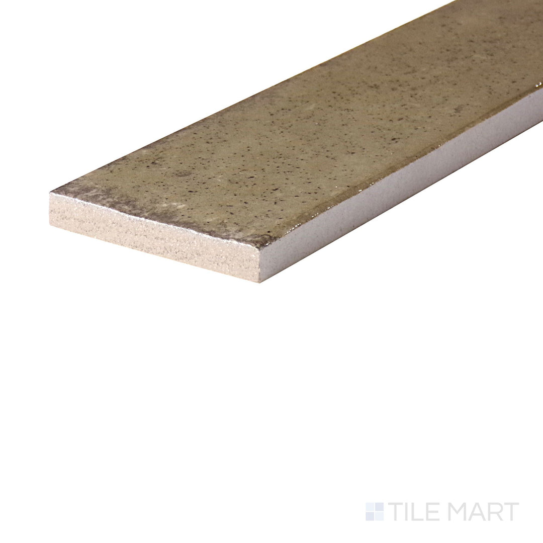 Corner angle of Remedy Antidote 2X10 Glossy Glazed Porcelain, emphasizing its bold color and lustrous, high-gloss texture.