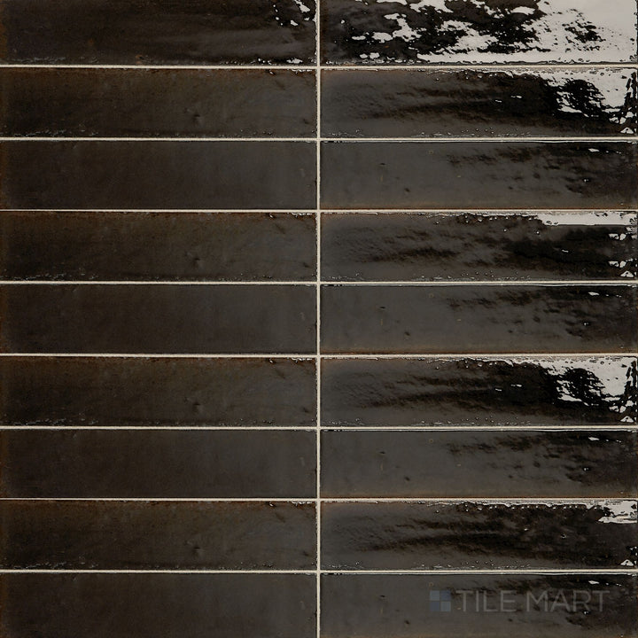 Flat overhead perspective of Remedy Alchemy 2X10 Glossy Glazed Porcelain, highlighting its elegant gloss and seamless porcelain structure.