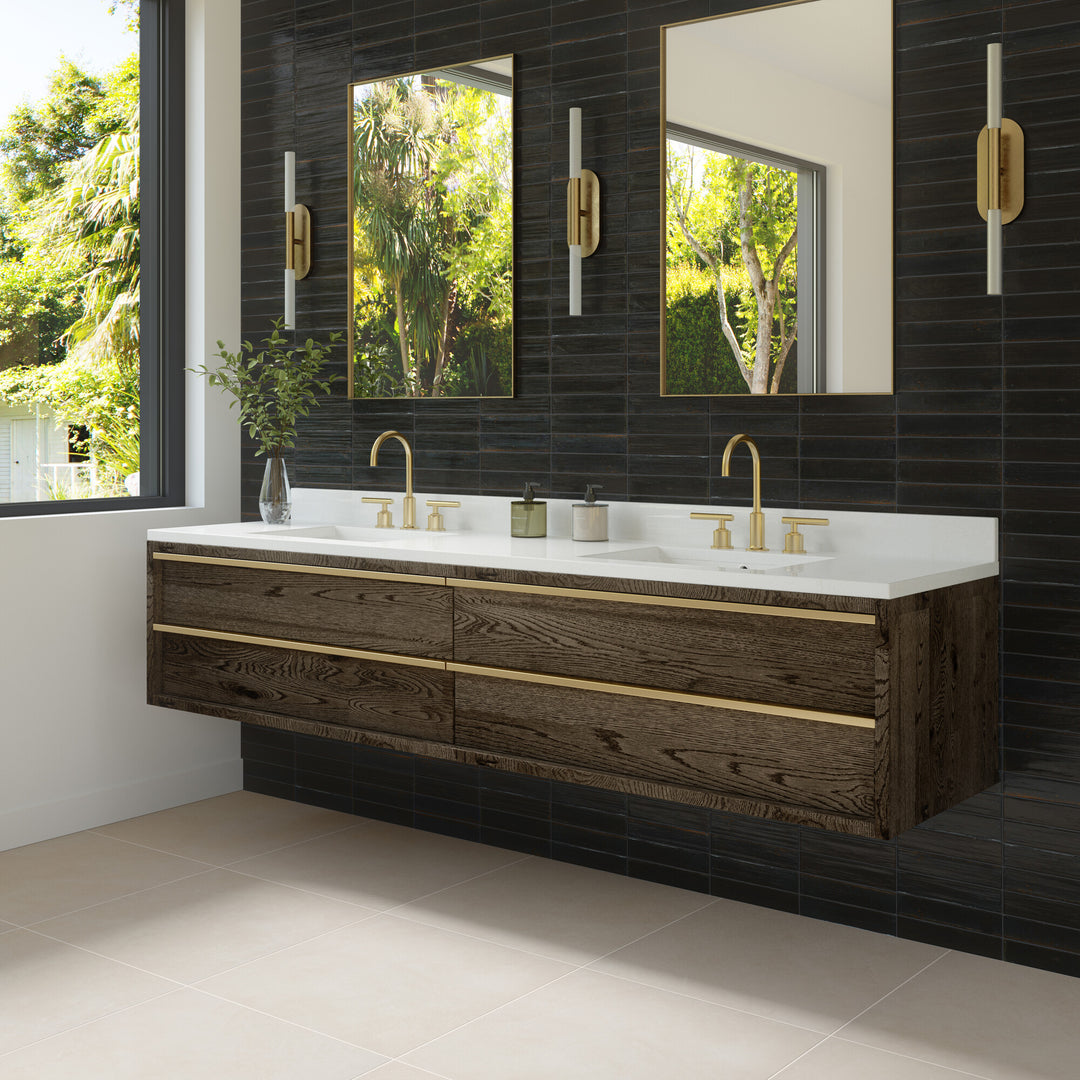 Engineered for visual allure, the Remedy Alchemy 2x10 glossy glazed porcelain tile pairs deep color saturation with a high-gloss, modern finish.