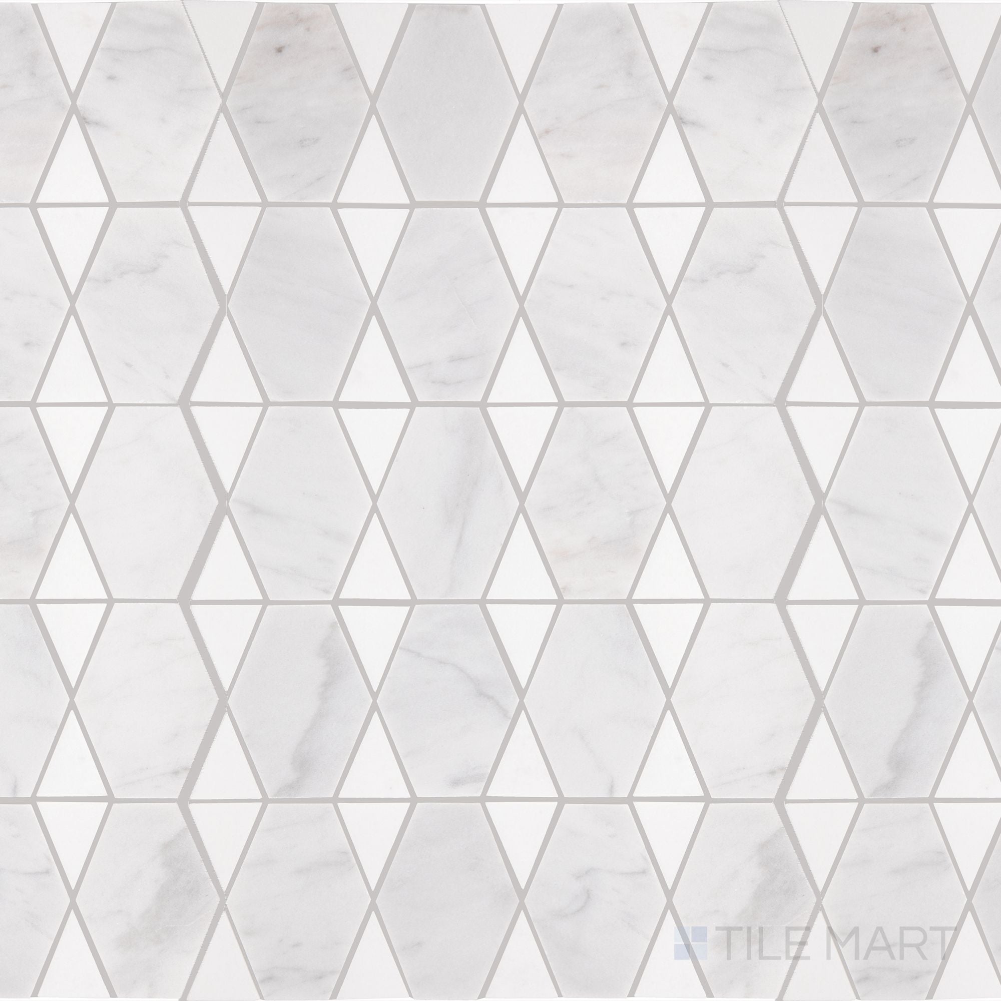 Perfit Mosaix Saran White & Thassos Reverse Polished Mosaic | Tilemart