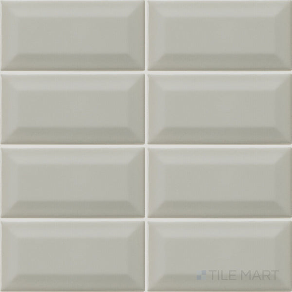 Color Wheel Classic Desert Gray 3X6 Beveled Glossy Glazed Ceramic