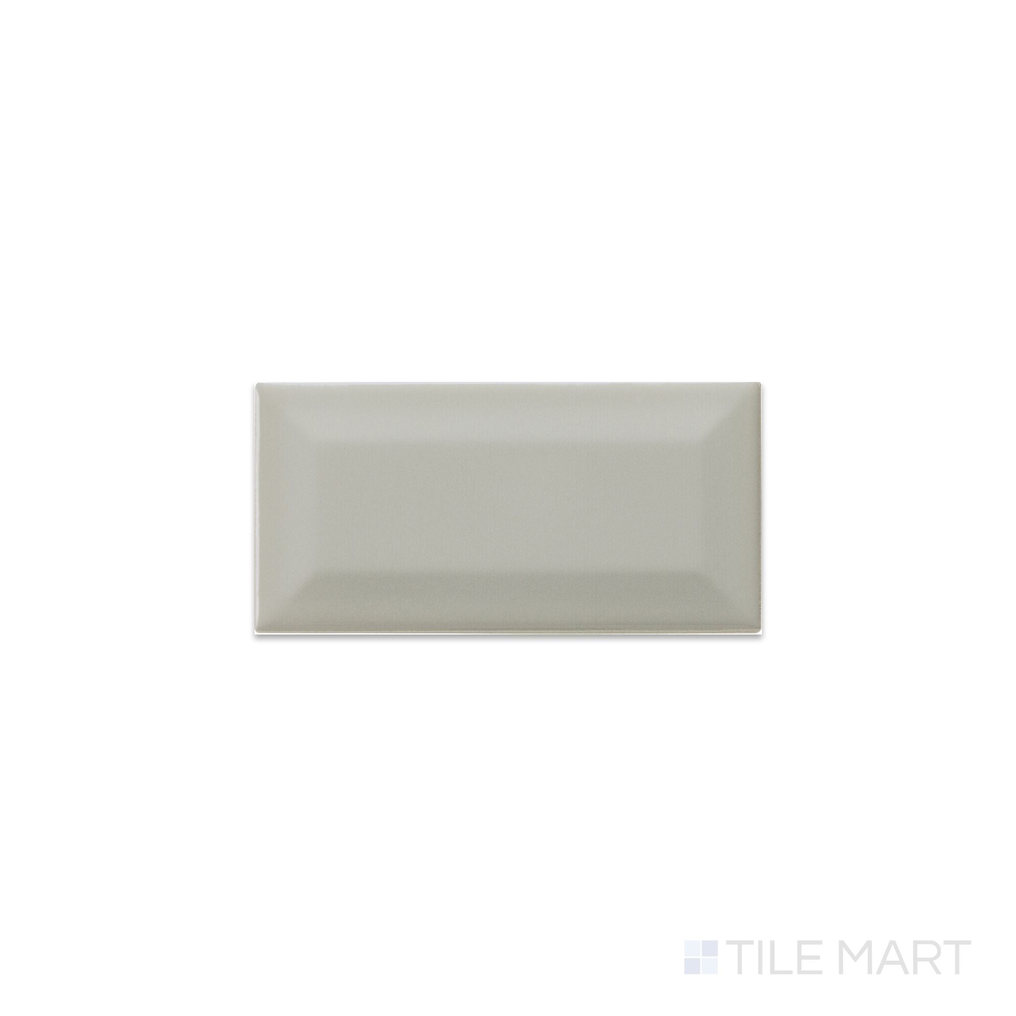 Color Wheel Classic Desert Gray 3X6 Beveled Glossy Glazed Ceramic