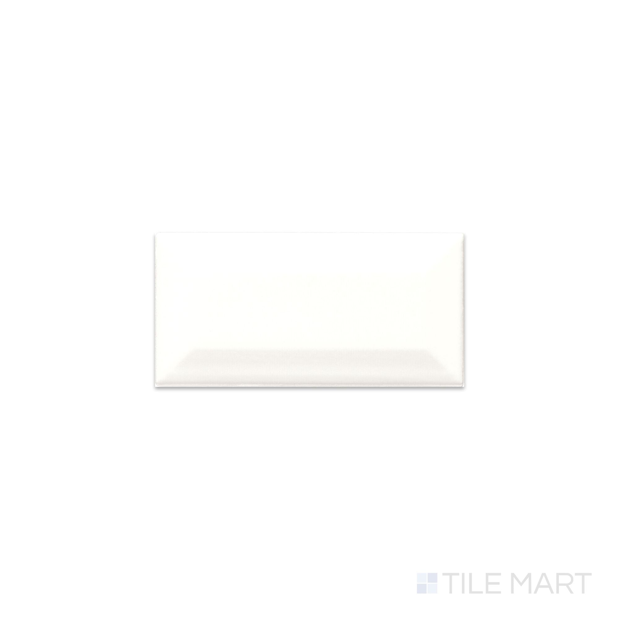 Color Wheel Classic Arctic White 3X6 Beveled Matte Glazed Ceramic