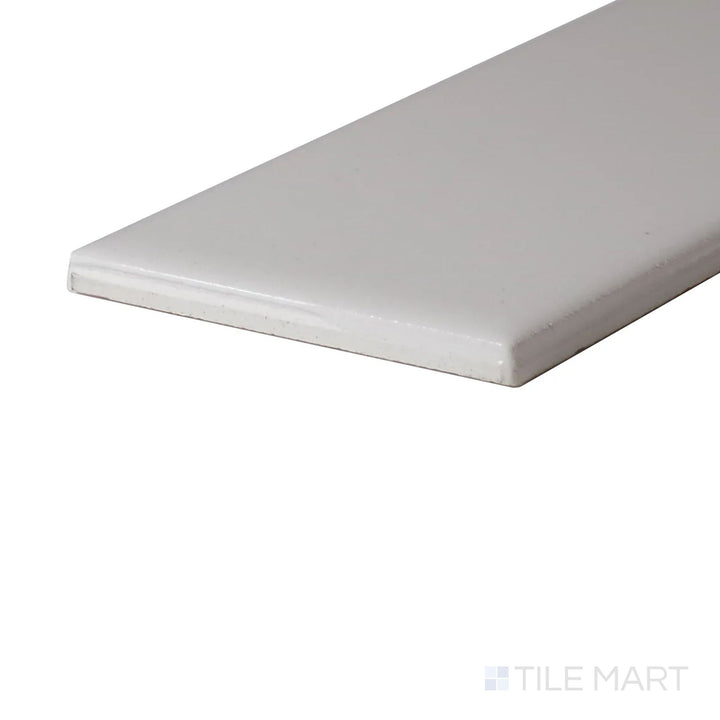 Angled view of Color Wheel Classic White 3X6 Glossy Glazed Ceramic, highlighting its bright white tone and high-gloss surface for a clean, timeless look.