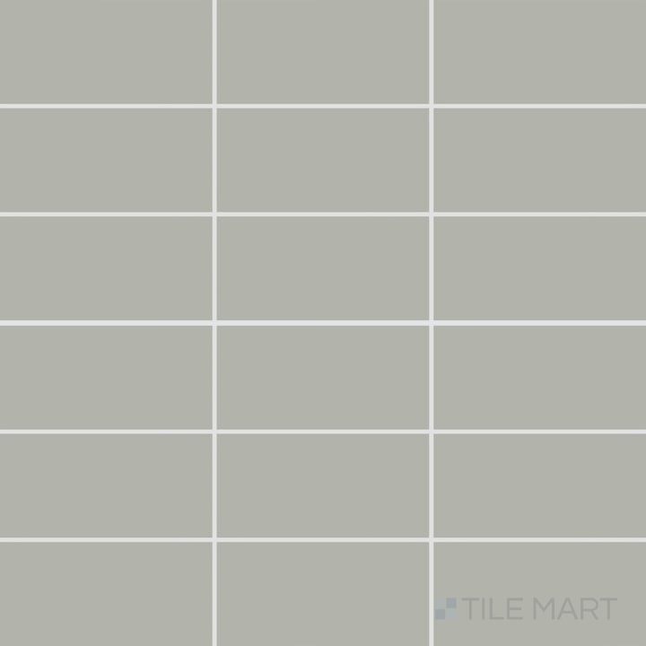 Flat overhead perspective of Color Wheel Classic Desert Gray 3X6 Matte Glazed Ceramic, featuring its muted gray tone and subtle matte texture.