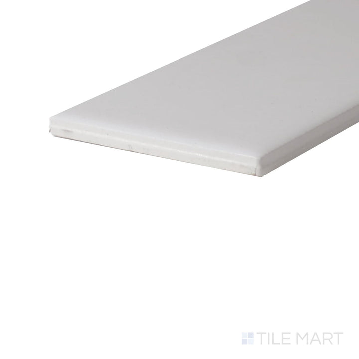Corner-focused shot of Color Wheel Classic Arctic White 3X6 Matte Glazed Ceramic, highlighting its clean white color with a soft, non-reflective matte finish.