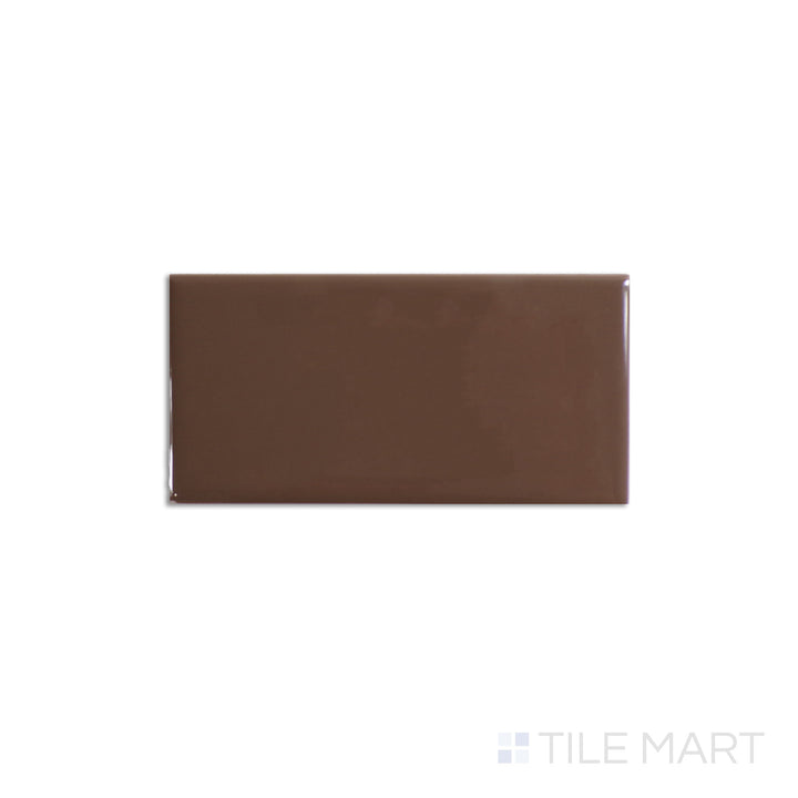 Color Wheel Ceramic Wall Tile 3X6 Artisan Brown Glossy