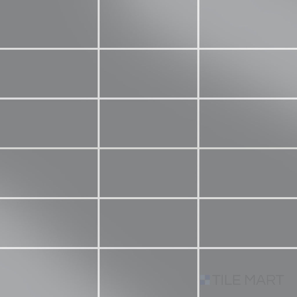 Color Wheel Classic Suede Gray 3X6 Glossy Glazed Ceramic Subway