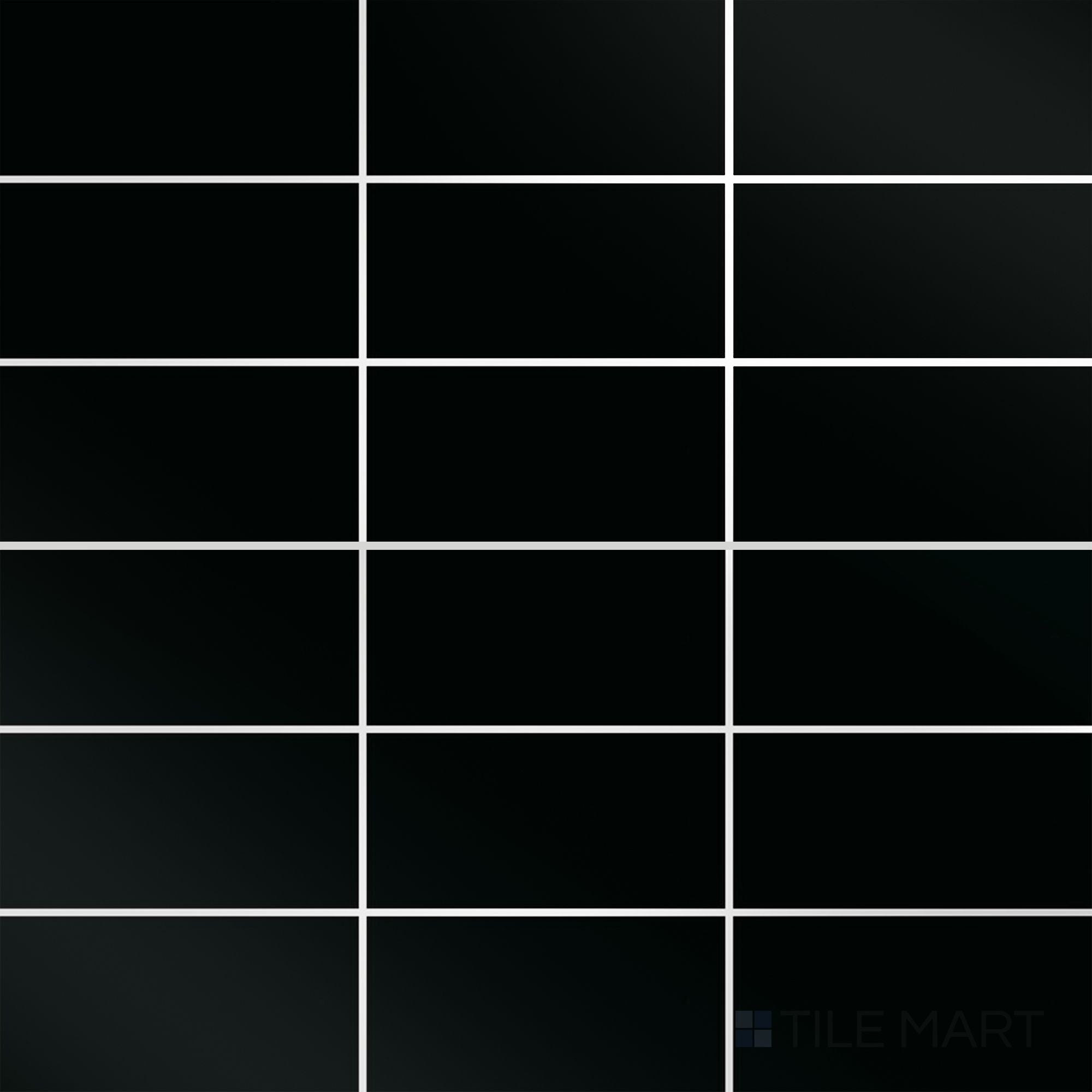 Color Wheel Classic Black 3X6 Glossy Glazed Ceramic | Tilemart