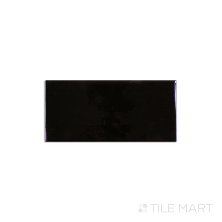 Color Wheel Ceramic Wall Tile 3X6 Black Glossy